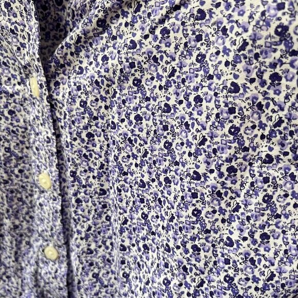 Duluth Trading Tunic Womens Size L Purple Floral Wrinkle Fighter Top - Picture 2 of 5